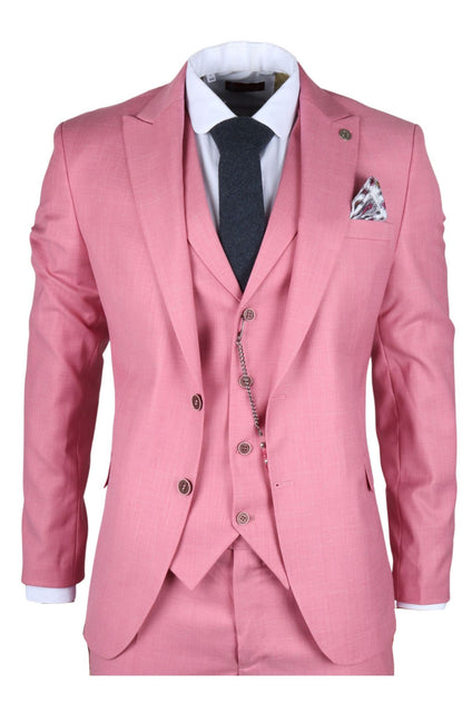 TruClothing James 3 Piece Suit Pink US 48 Regular 2