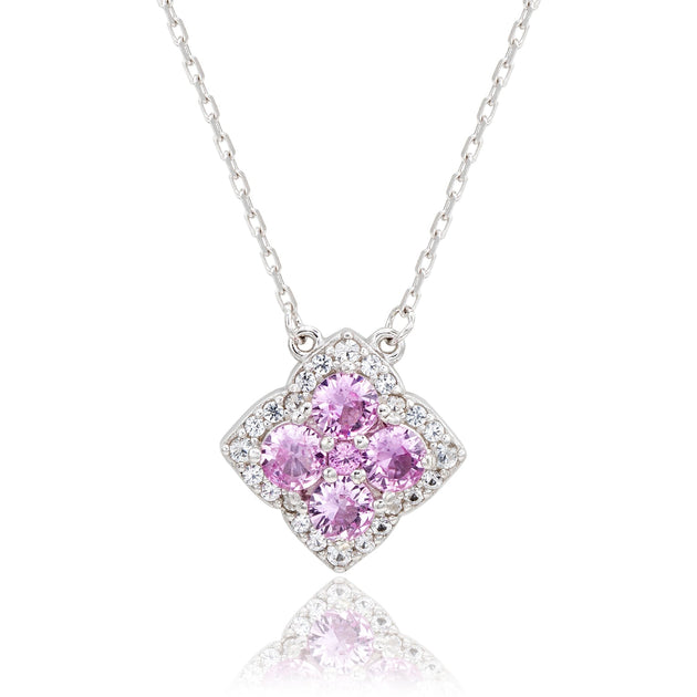 Suzy Levian Clover Flower Necklace Blue 5