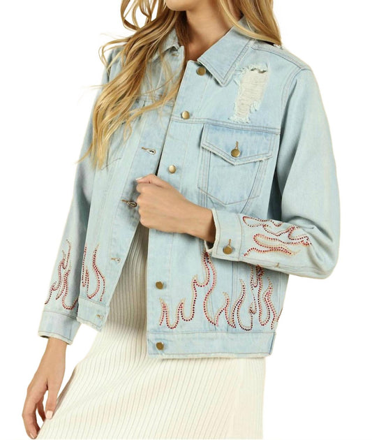 Honey Punch Some Like It Hot Veste Distressée Bleu Large 3