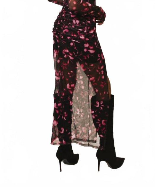 Hutch Ambrose Mock Neck Maxi Dress Multi Small 3