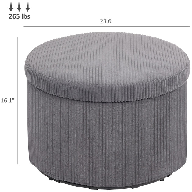 Hivvago Ottoman Round Beige 5
