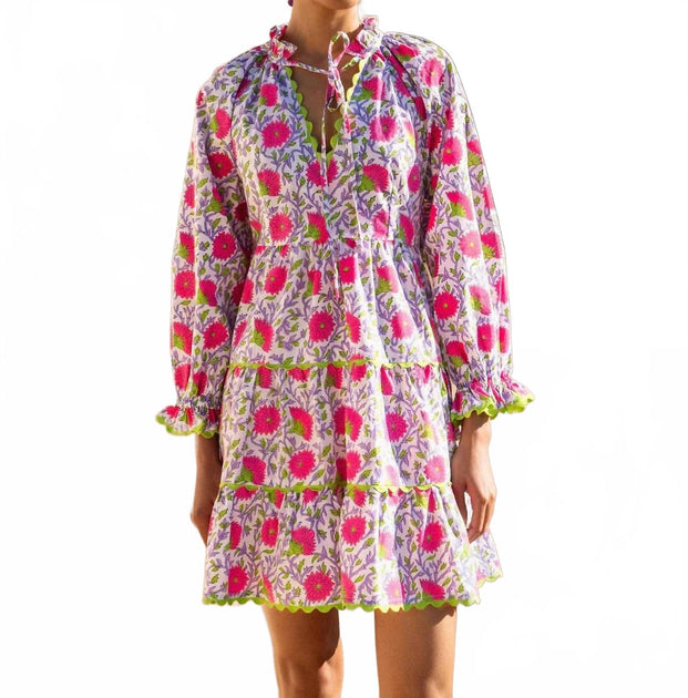 Pink City Prints Luna Mini Dress Multi Medium 4