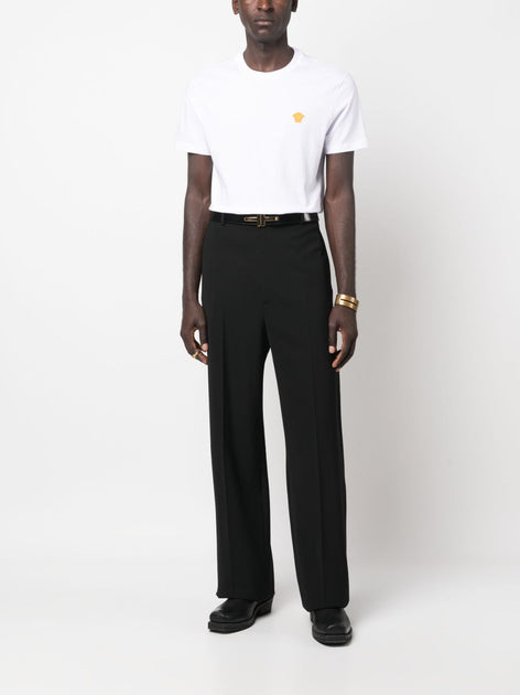 T-shirt Versace Mélange Soie-Nylon Regular Fit Blanc Small 3