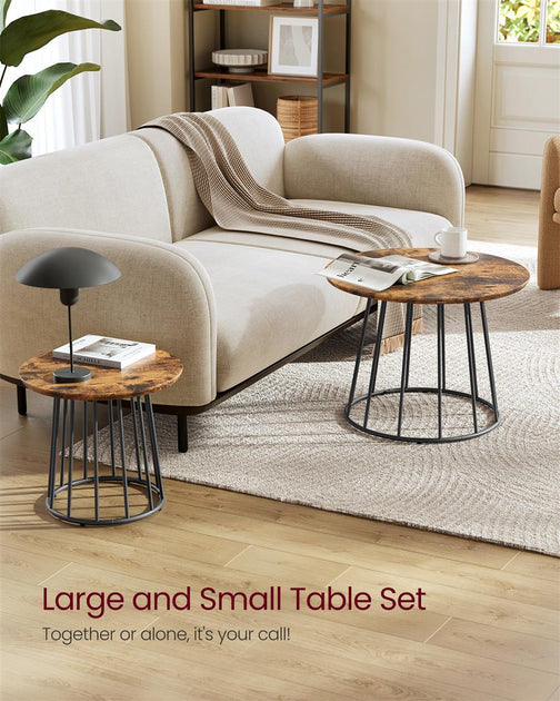 Hivvago Coffee Table Set Brown 4