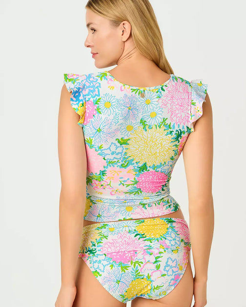 Lilly Pulitzer Jossette Rashguard Tankini Top Multi US 2 3