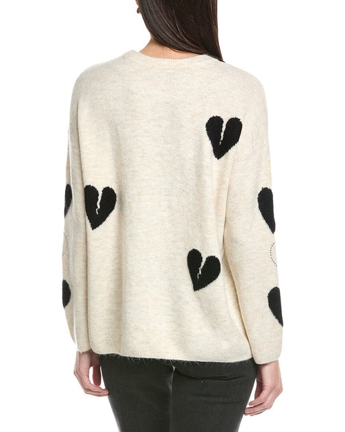 Vince Camuto Many Hearts Sweater Beige L 3