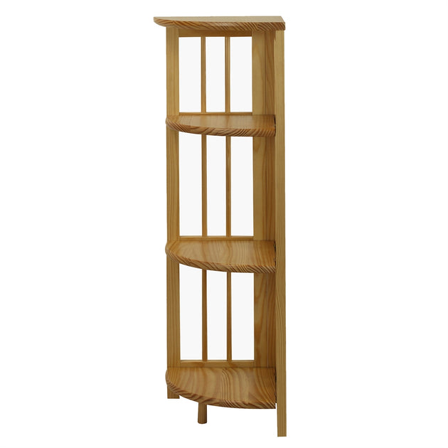 Casual Home 4-Shelf Corner Folding Bookcase Natural 3