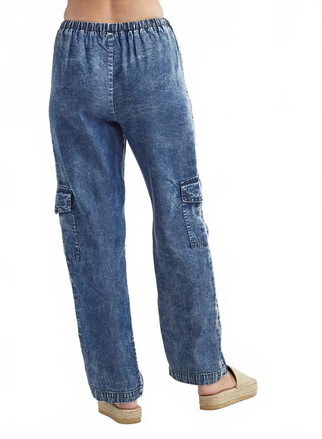 Red Haute Denim Cargo Pant Blue Small 3