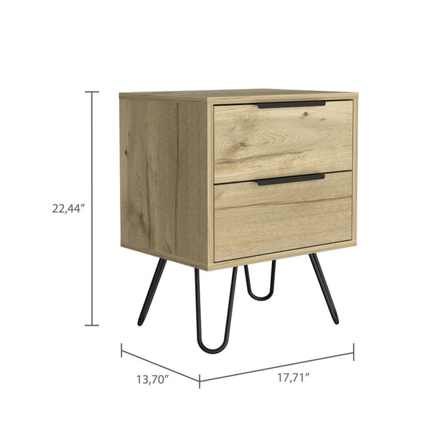 DEPOT E-SHOP Kentia Nightstand Light Oak 3