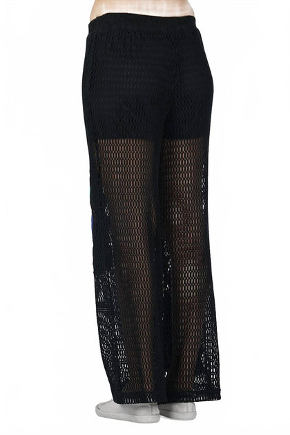 America & Beyond Crochet With Patches Pant Black Medium 4