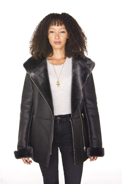 Infinity Rothwell Hooded Merino Sheepskin Jacket Black XLarge 3