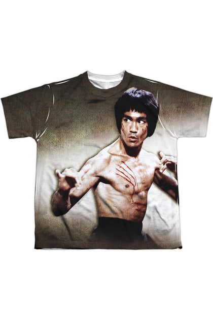 Gildan Bruce Lee Scratched Manches Courtes Jeunes Poly Col Rond T-Shirt Multi Grand 2