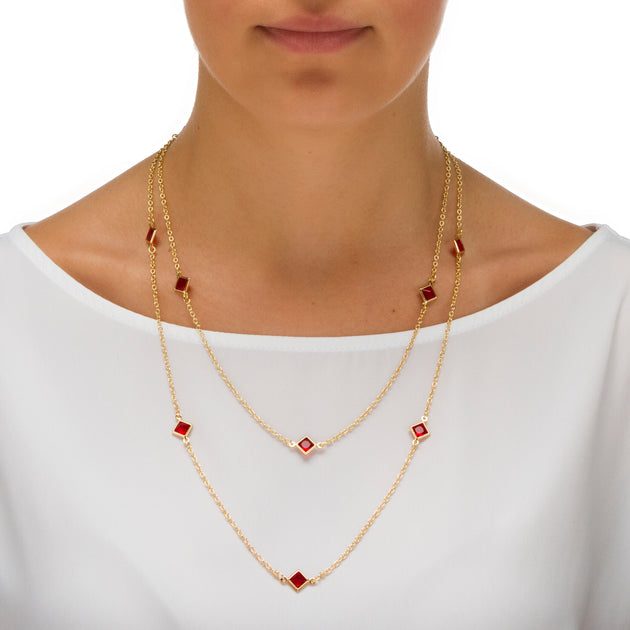 Palm Birthstone Necklace Multi 4