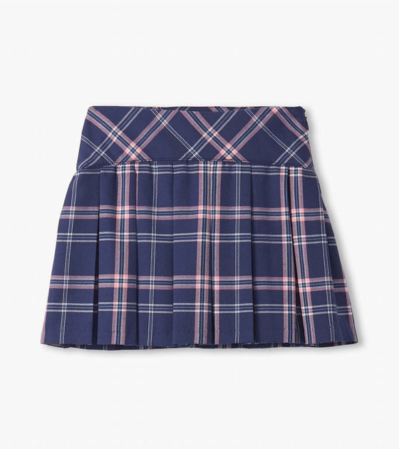 Hatley Preppy Plaid Pleated Skirt Blue US 4 3