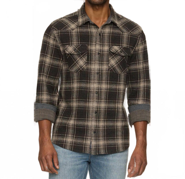 Flags & Anthem Desert Son Hero Stretch Flannel Shirt Grey XL 4