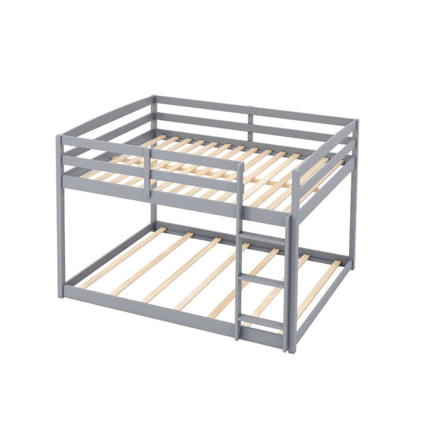 Hivvago Full Over Full Bunk Bed Grey/White 3
