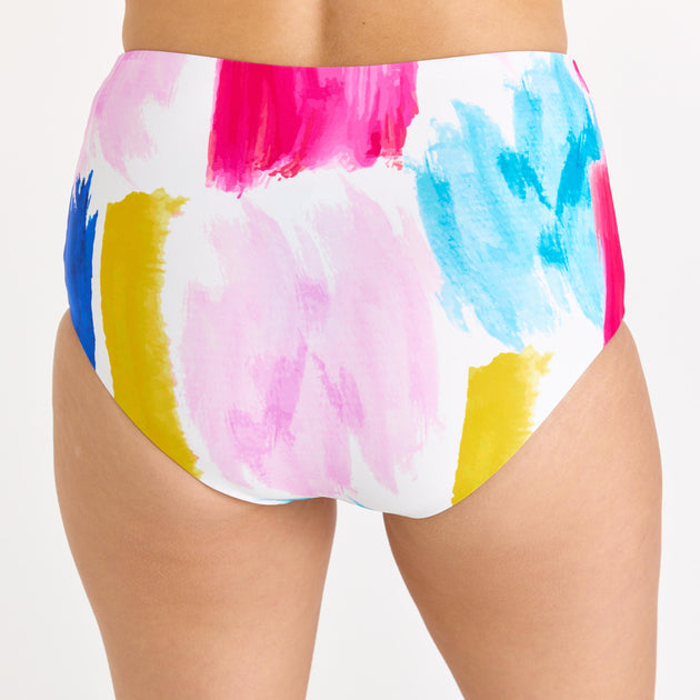Calypsa High Waisted Bikini Bottom Red Large 3