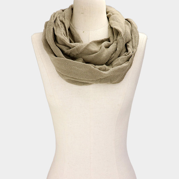 TRUEDAMES Solid Infinity Scarf Brown 2