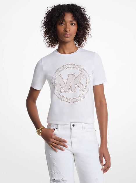 Michael Kors Studded Logo Charm T-Shirt Multi Medium 2