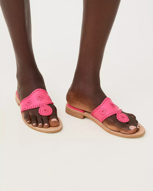 Lilly Pulitzer Jack Rogers Jacks Leather Flat Sandal Silver US 9 3