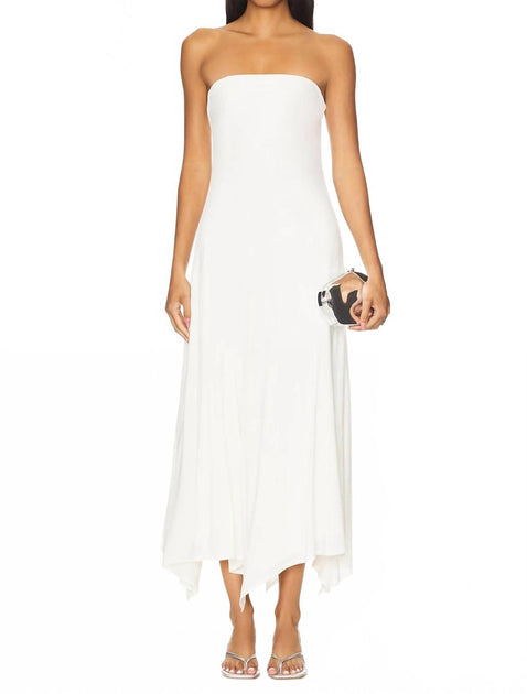 lucia shift strapless maxi dress SER.O.YA Lucia Strapless Maxidress In Porcelain