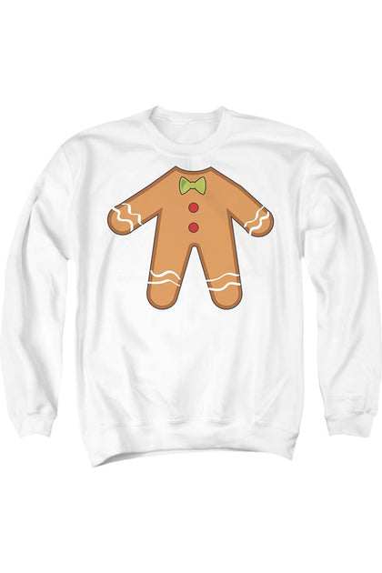 Gildan Christmas Gingerbread Man Crewneck Sweatshirt White Medium 2