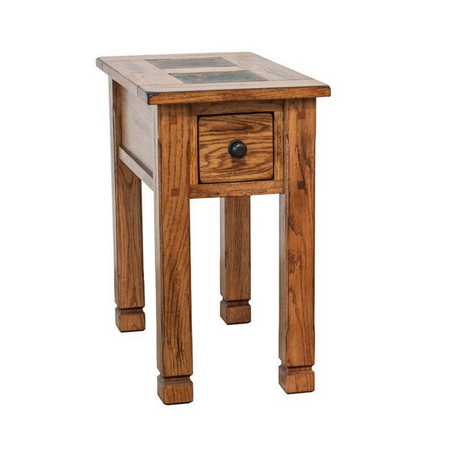 Hivvago Marv Accent Chair Side Table Brown 25in 3