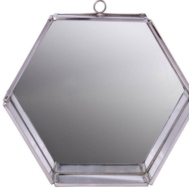 Hivvago Hexagon Accent Mirror Silver 20cm 4