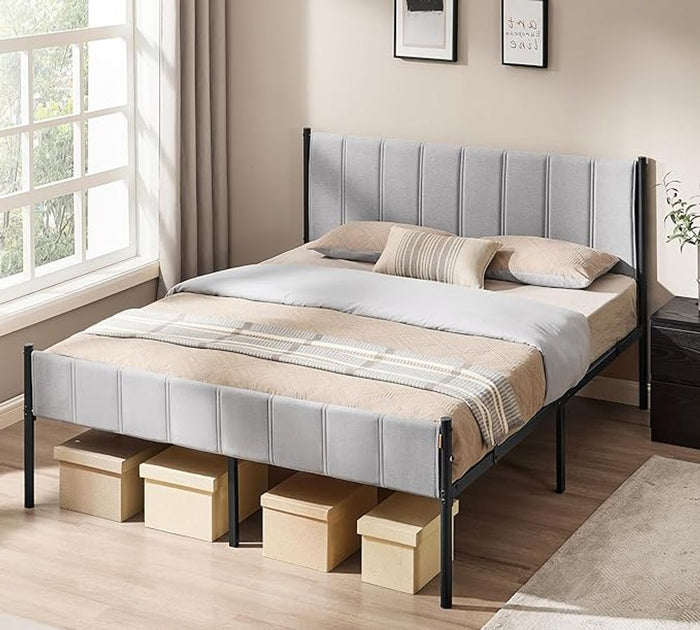 Hivvago Bed Frame Queen Dove Gray 2