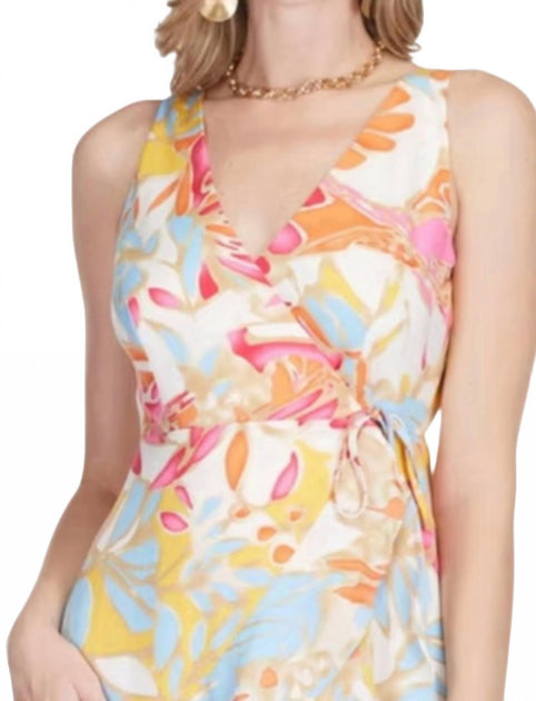 Jade Ruffles Side Wrap Dress Multi Small 3
