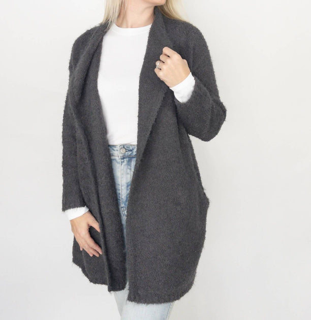 BluIvy Soft Fuzzy Drape Cozy Cardigan Rose Medium/Large 3