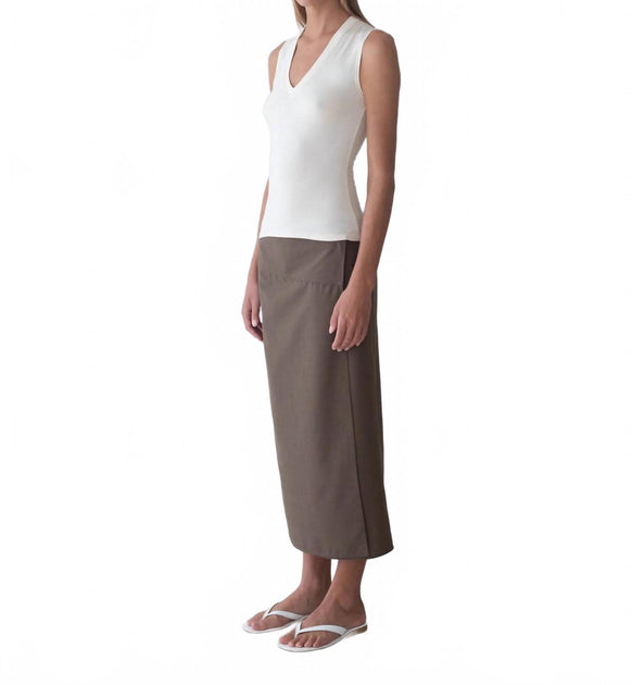 Belle Anna Scene Midi Skirt Brown Medium 4