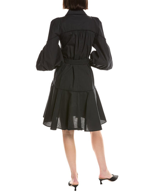 Marchesa Notte Poplin Hemdkleid Schwarz US 6 3
