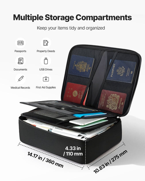 VVOR Fireproof Document Box Black 4