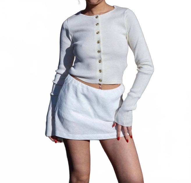 HYFVE Charmer Button Up Cardigan White Small 3