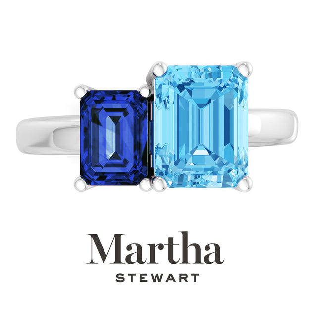 Martha Stewart Two Stone Gemstone Ring Multi US 8 6