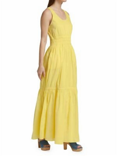 SOMETHING NAVY Tiered Maxi Dress Yellow Medium 3