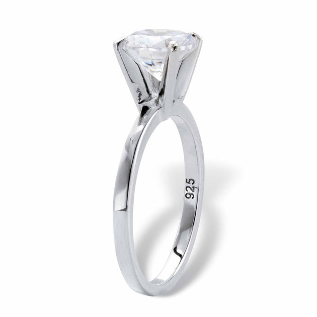 Palm 1.85 TCW Created White Sapphire Platinum/Sterling Silver Ring Silver US 10 3