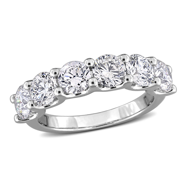 Created Forever 3ct TW Lab-Grown Diamond 6-Stone Anniversary Band Silver US 7 2