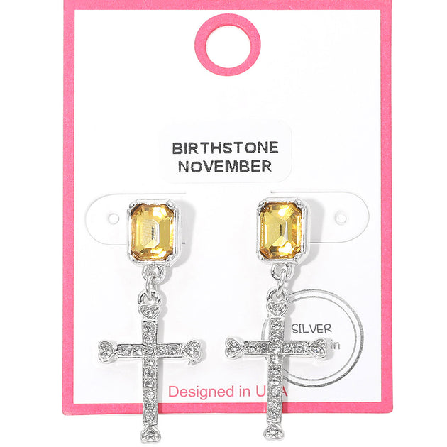 FASHNZFAB NOVEMBER Cross Drop Earrings Silver 3