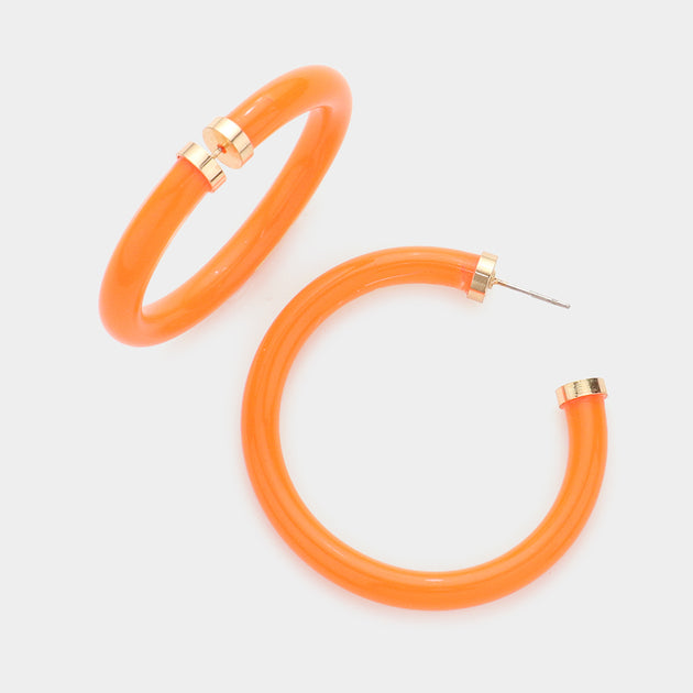 FASHNZFAB Tube Hoop Earrings Gold 4