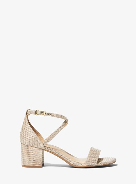 Michael Kors Serena Flex Glitter Chain-Mesh Sandal Silver US 11 3