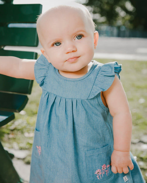 Deux par Deux Chambray Dress and Bloomer Set Light Blue 3-6 Months 3