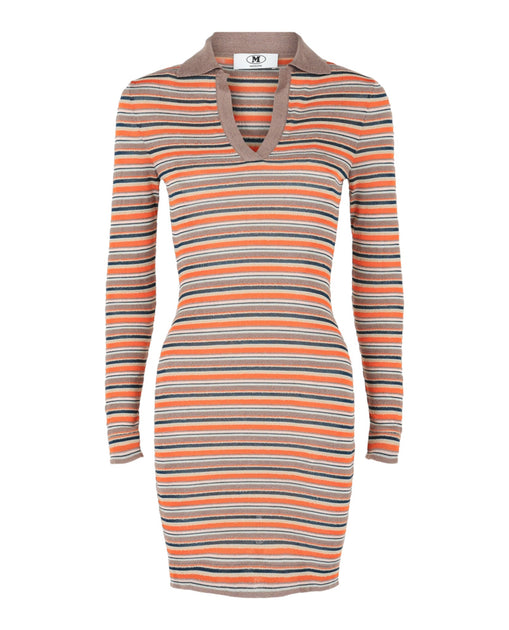 M Missoni Striped Polo Mini Dress Brown X-Small 2