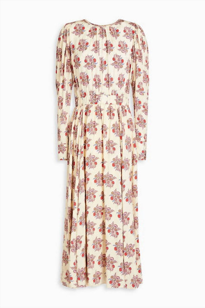 byTiMo Robe Mi-longue Jacquard Friponnée Beige XSmall 4