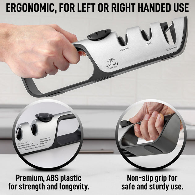 Zulay Kitchen Adjustable Angle 3-in-1 Knife Sharpener | ShopSimon