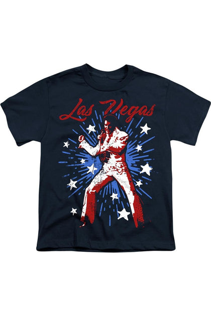 Gildan Elvis Presley Short Sleeve Youth Tee Blue Small 2