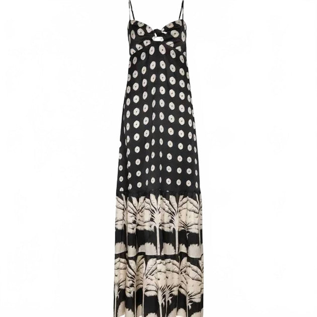 JUAN DE DIOS Julieta Silk Maxi Dress Black US 0 3