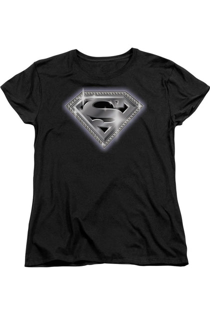 Gildan Superman Bling Shield T-Shirt Black Small 2