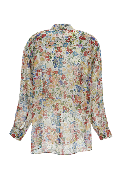 Khaite Sheer Floral Silk Shirt Multi Small 3